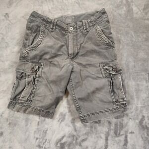 American Eagle Shorts Mens 32 Gray Cargo 90s Y2K Distressed Vintage